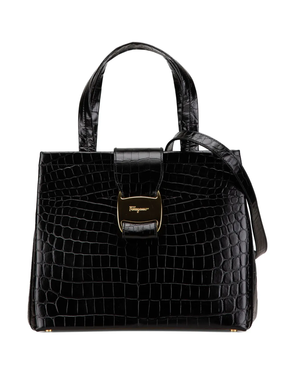 2000-2024 Croc Embossed Leather Vara Bow satchel