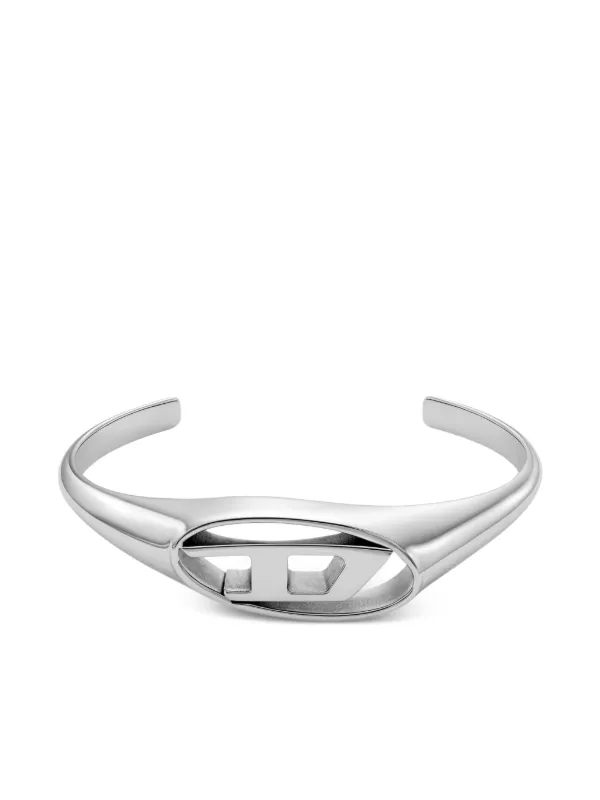 ★DIESEL★ Oval D Logo Chain Bracelet DX1611931 Women's Stainless Steel Chain Bracelet | Black | Diesel