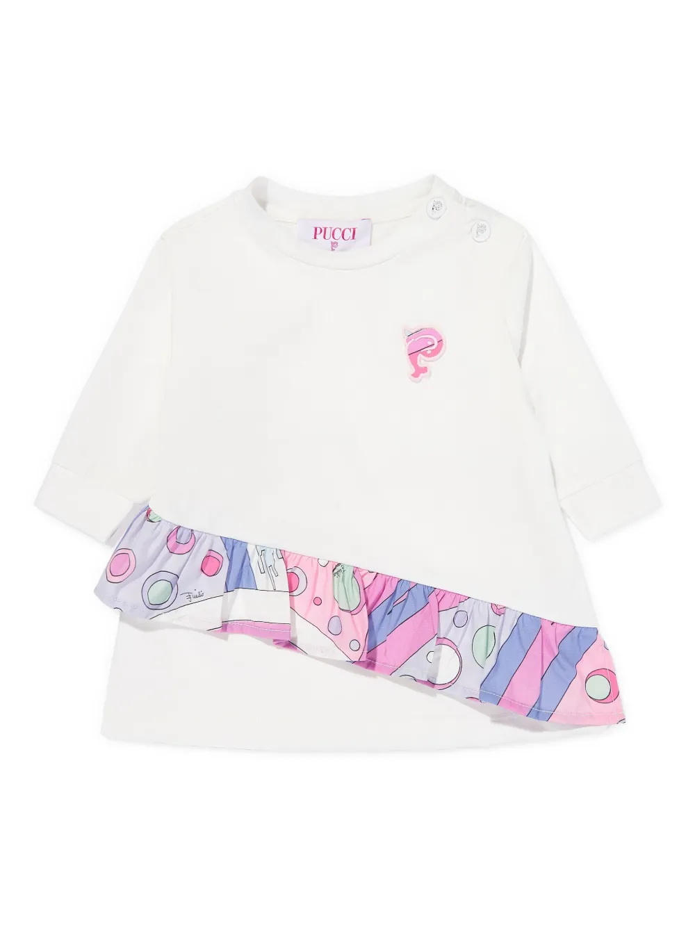 PUCCI Junior Jurk met ruches Wit