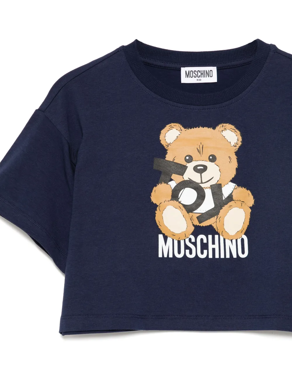 Moschino Kids T-shirt met logoprint Blauw