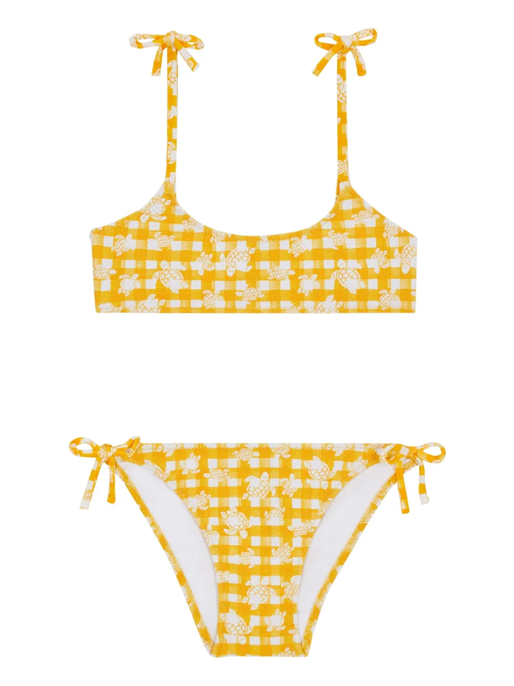 Vilebrequin Kids Set bikini Turtles Vichy - Giallo