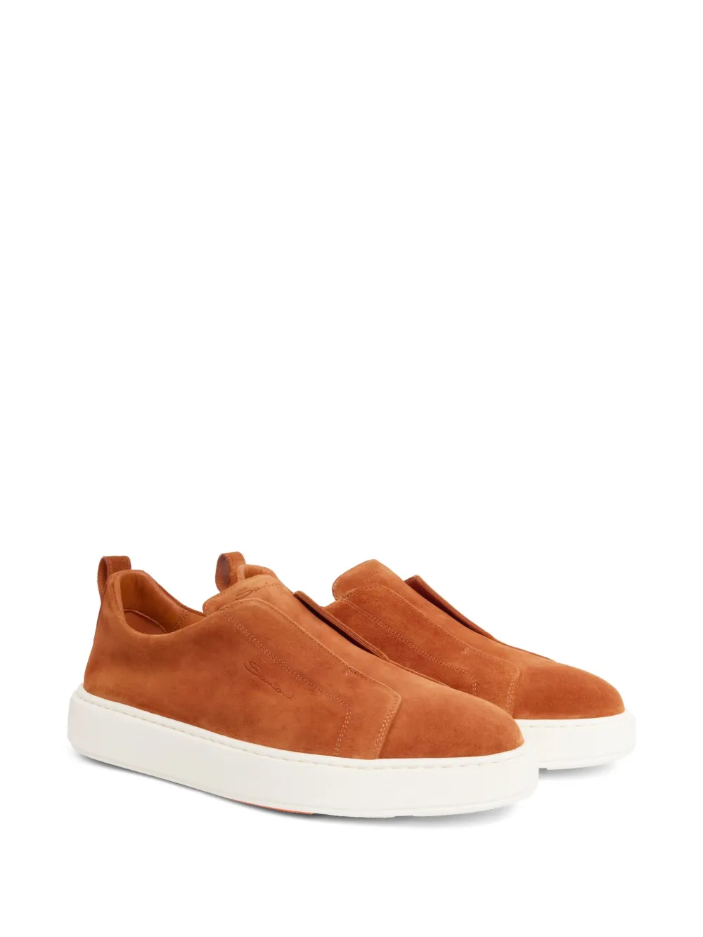 Santoni suede sneakers - Bruin