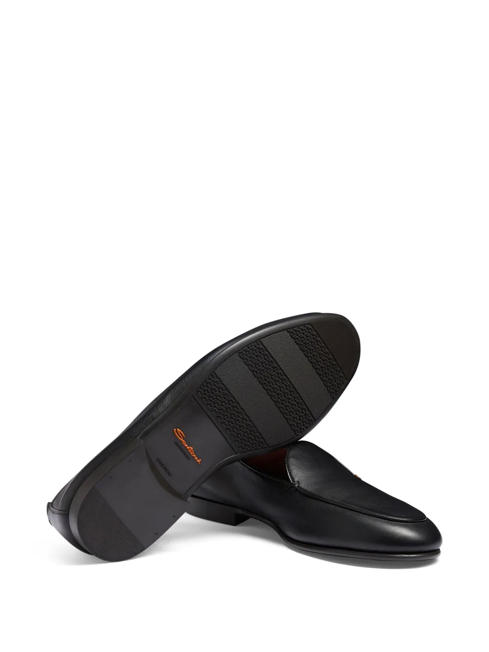 Santoni leather loafers Black