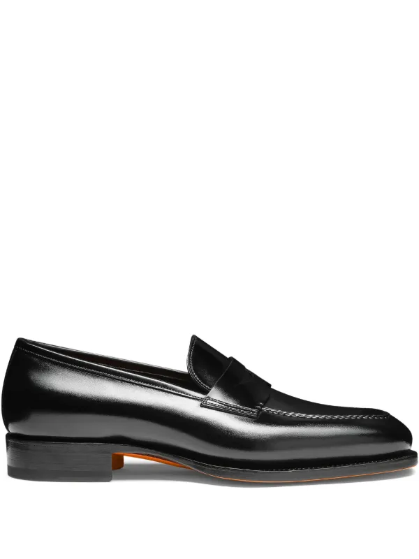 Santoni レザーローファー | ブラック | FARFETCH JP