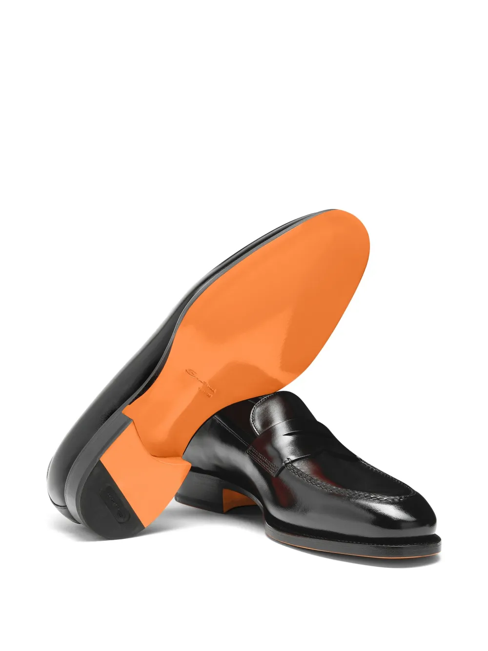 Santoni leather loafers Black