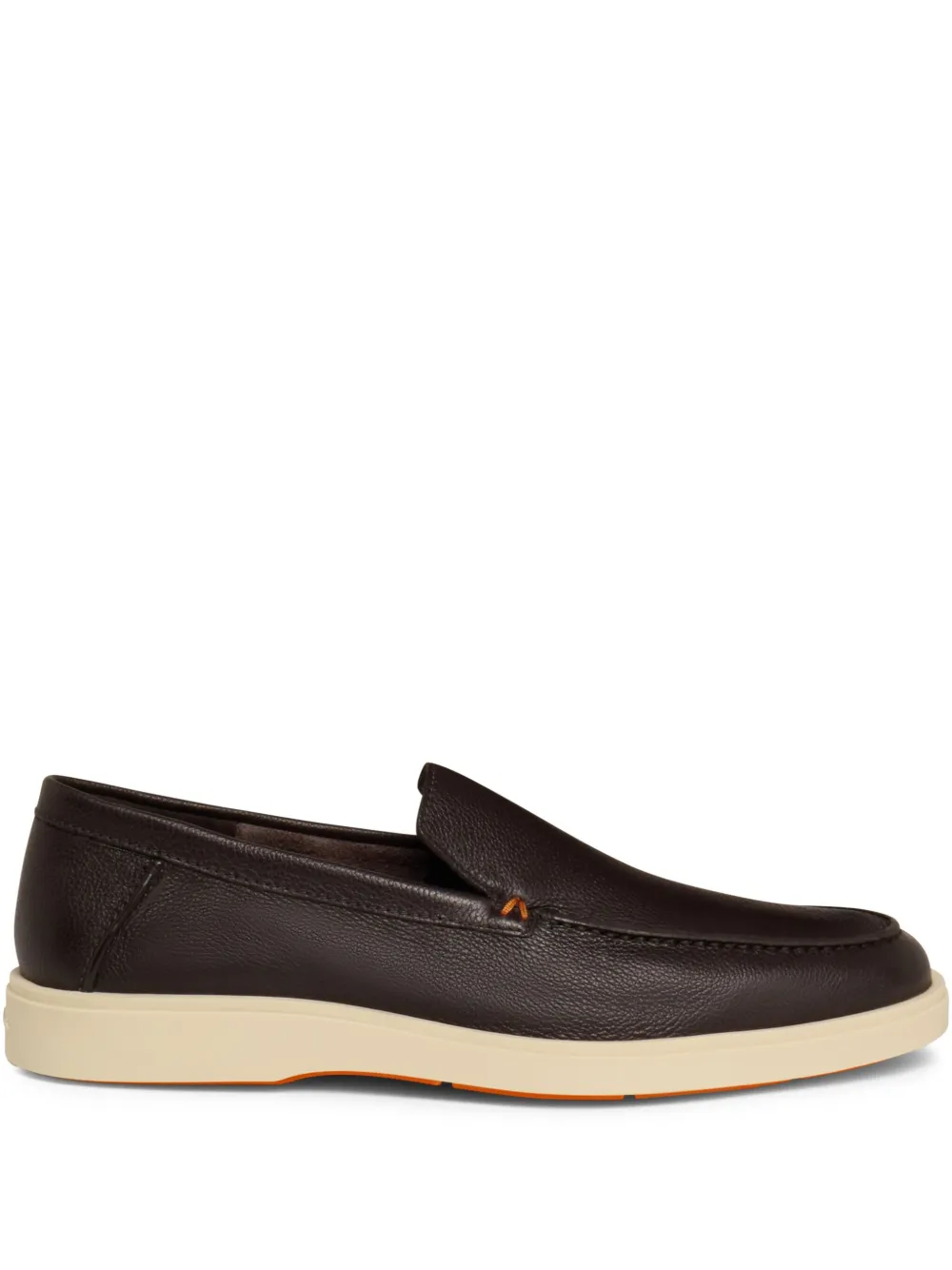 Santoni Leren loafers Bruin