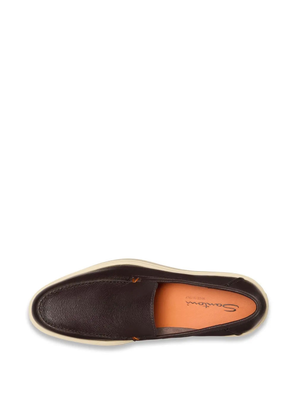 Santoni Leren loafers Bruin