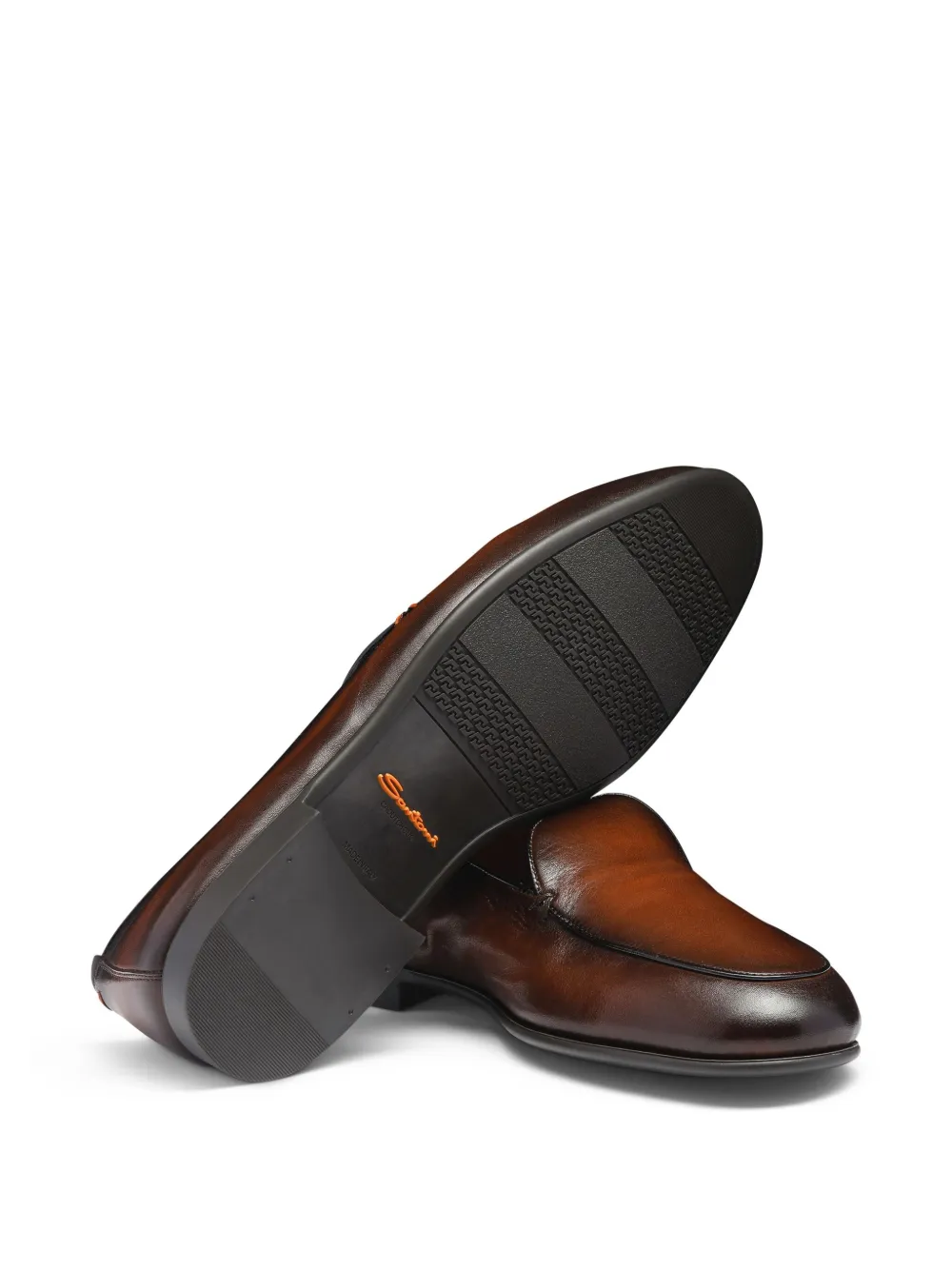 Santoni leather loafers Brown