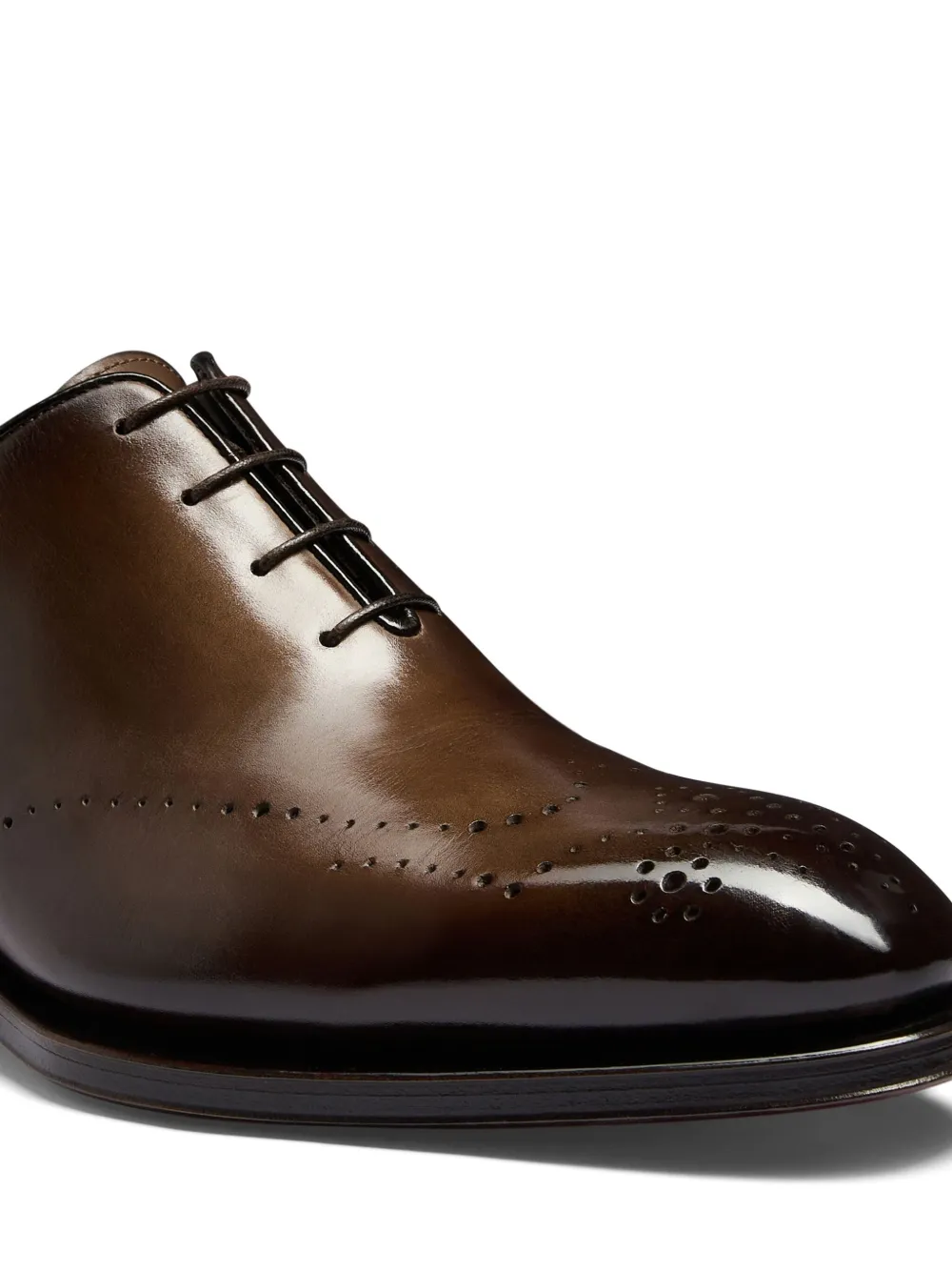 Santoni Leren Oxford schoenen Bruin