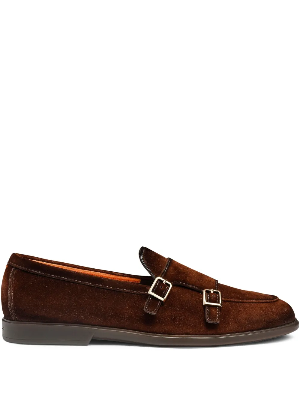Santoni Suède gespschoenen Bruin