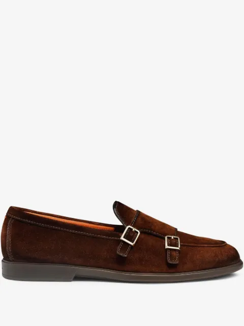 Santoni suede monk shoes