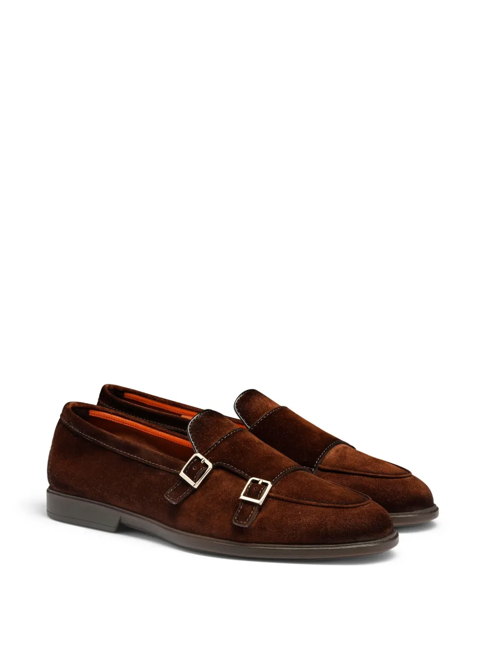 Santoni Suède gespschoenen Bruin