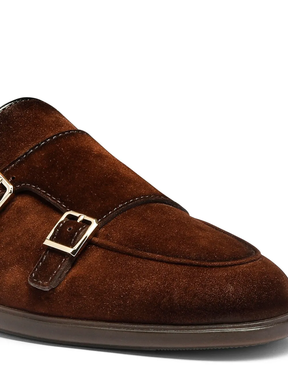 Santoni Suède gespschoenen Bruin