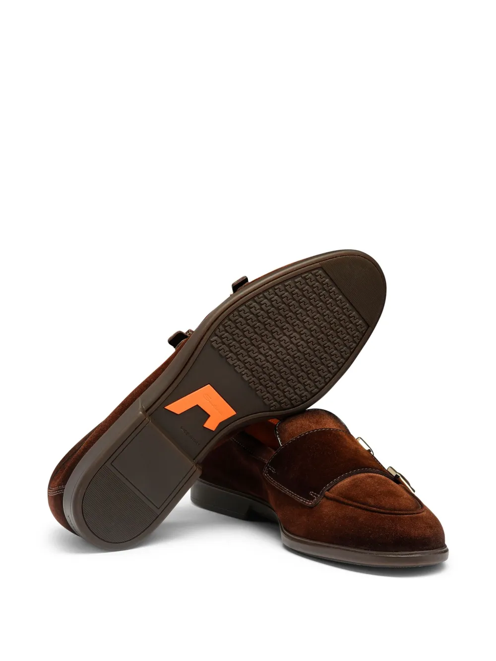 Santoni Suède gespschoenen Bruin