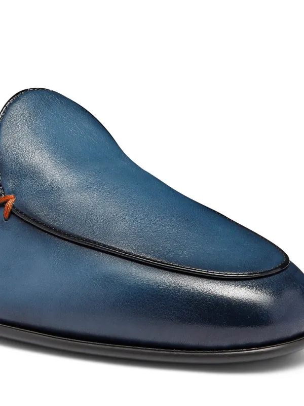 Santoni レザーローファー | ブルー | FARFETCH JP
