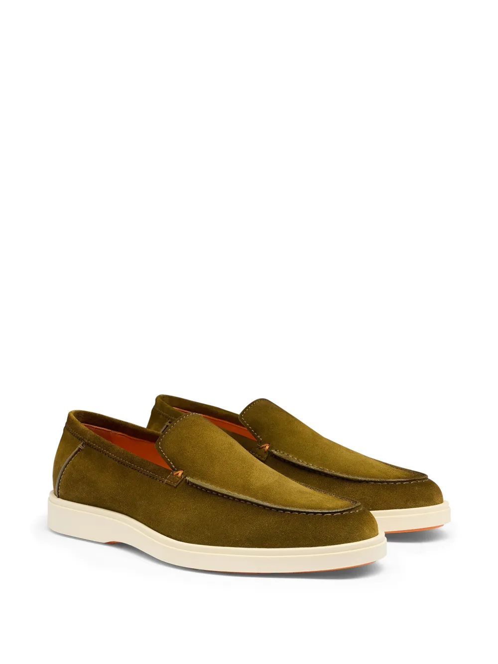 Santoni Suède loafers - Groen