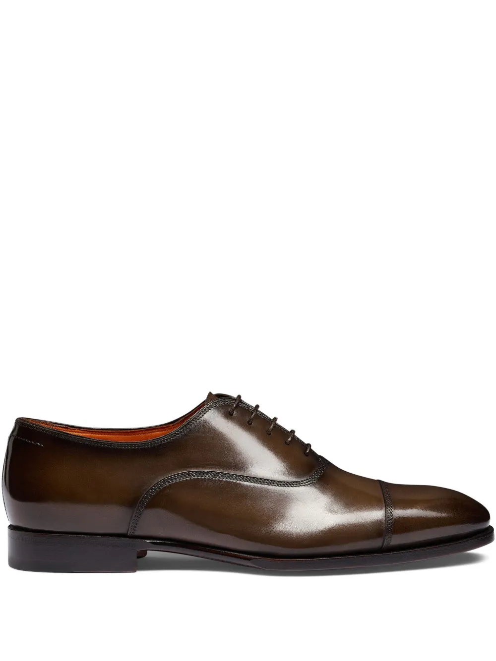 Santoni Leren Oxford schoenen Bruin