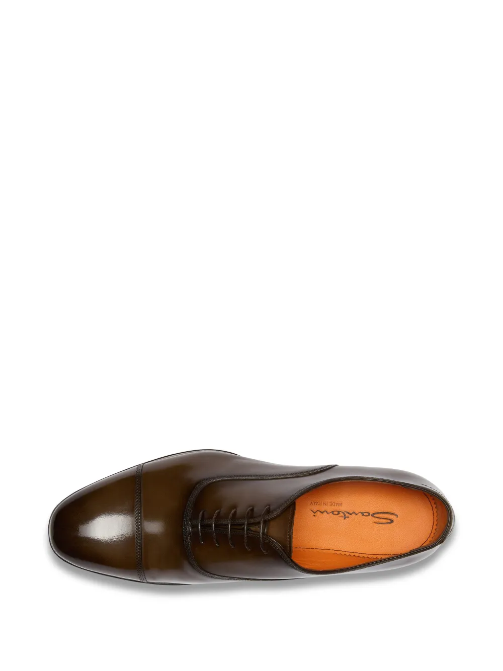 Santoni Leren Oxford schoenen Bruin