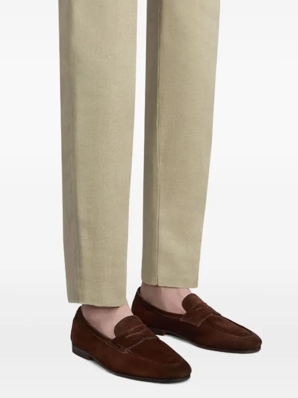 Santoni ブラウン レザー ローファー Santoni レザーローファー | ブラウン | FARFETCH JP