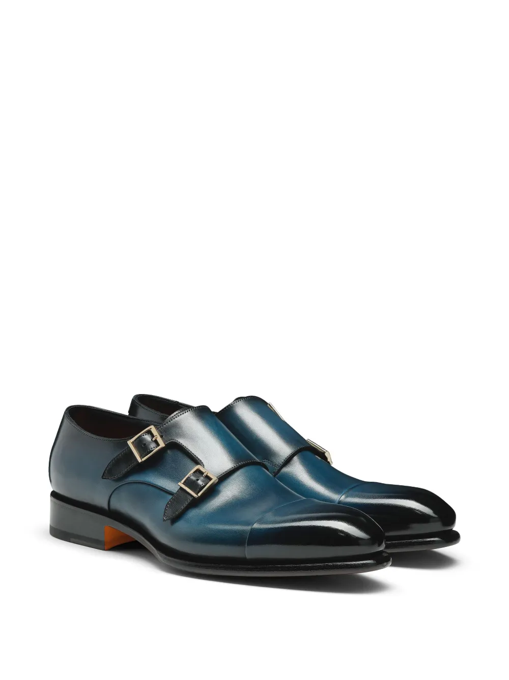 Santoni Leren gespschoenen - Blauw