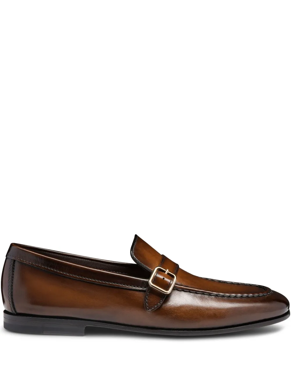 buckled leather loafers