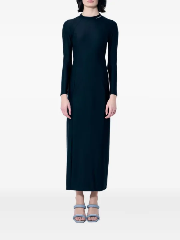 alexander wang blue dress ALEXANDER WANG electric blue half peplum crew neck knitted dress M main image 1