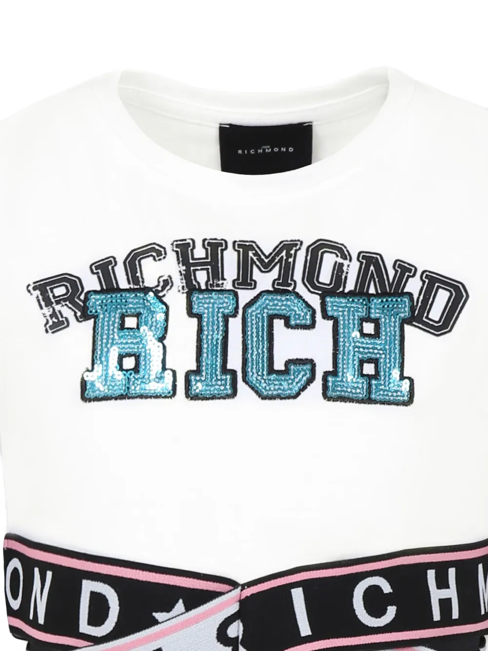 Shop John Richmond Junior Criss-cross Hem T-shirt In White