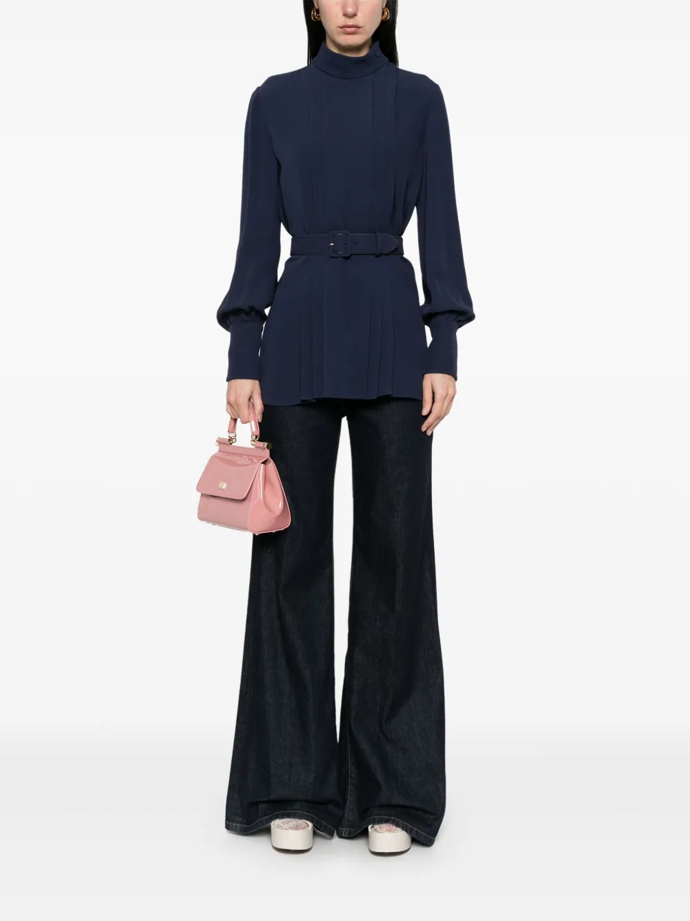 Valentino Garavani Cady blouse met ceintuur - Blauw