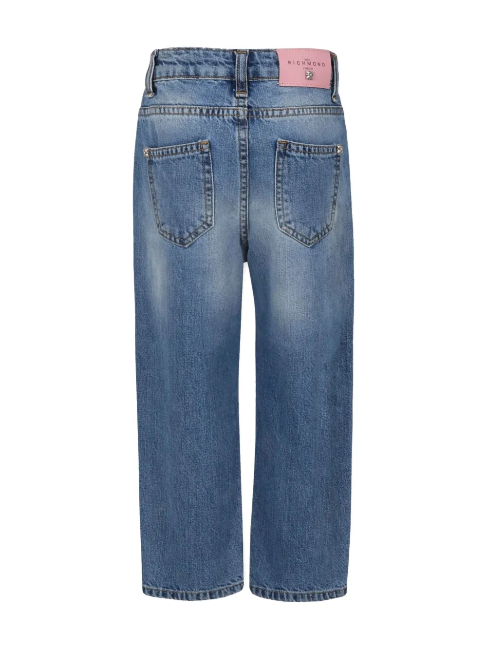 John Richmond Junior star-patch jeans - Blauw