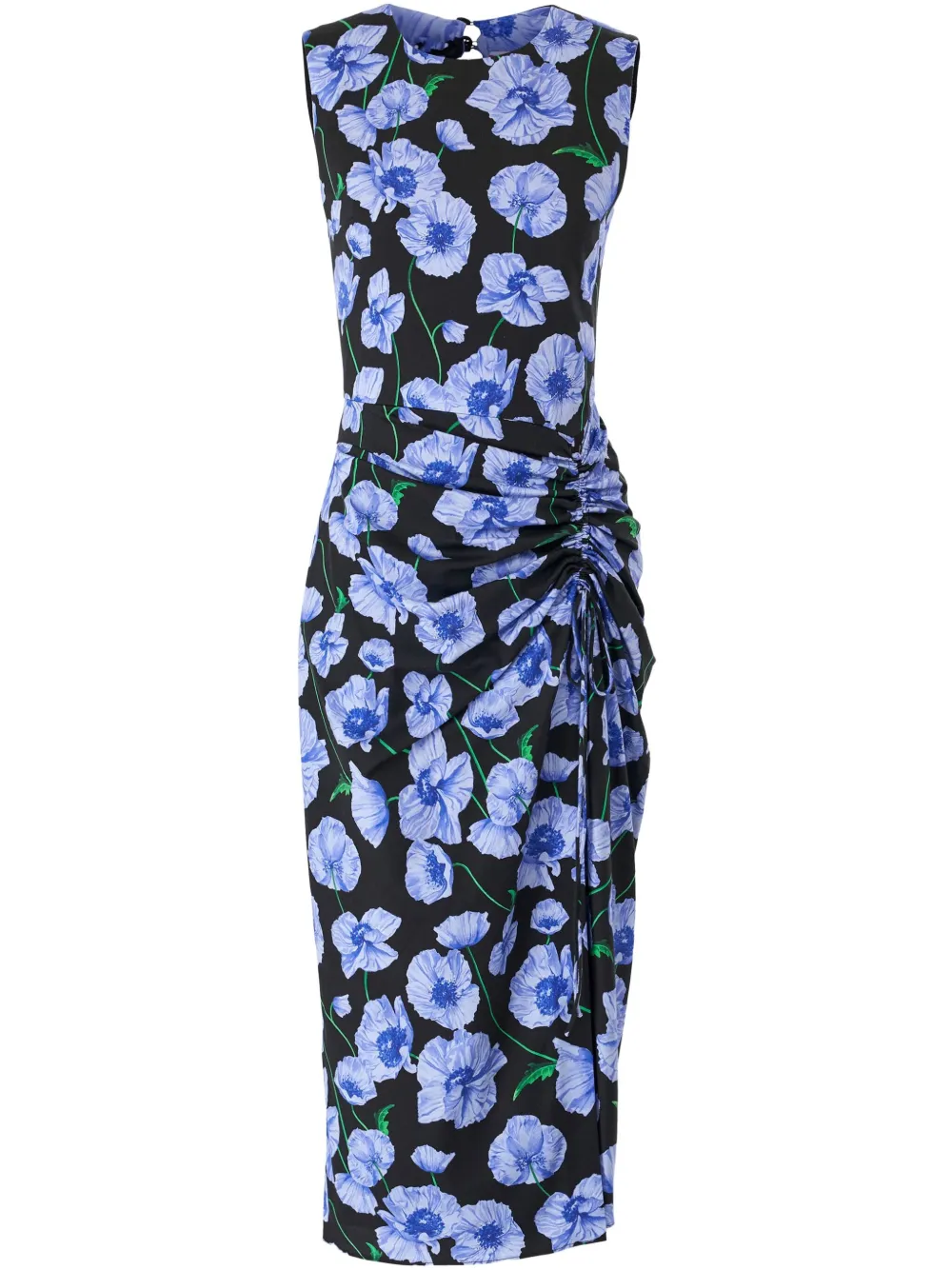 Carolina Herrera Midi-jurk met bloemenprint Zwart