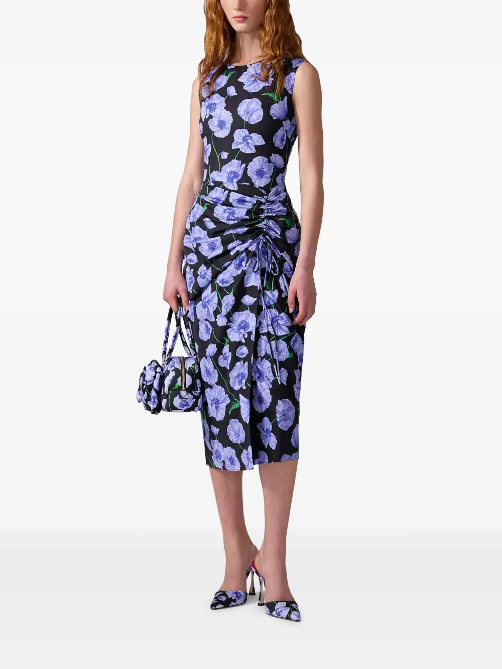 Carolina Herrera Midi-jurk met bloemenprint - Zwart