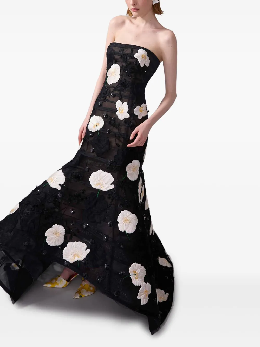 Carolina Herrera Trumpet avondjurk Zwart