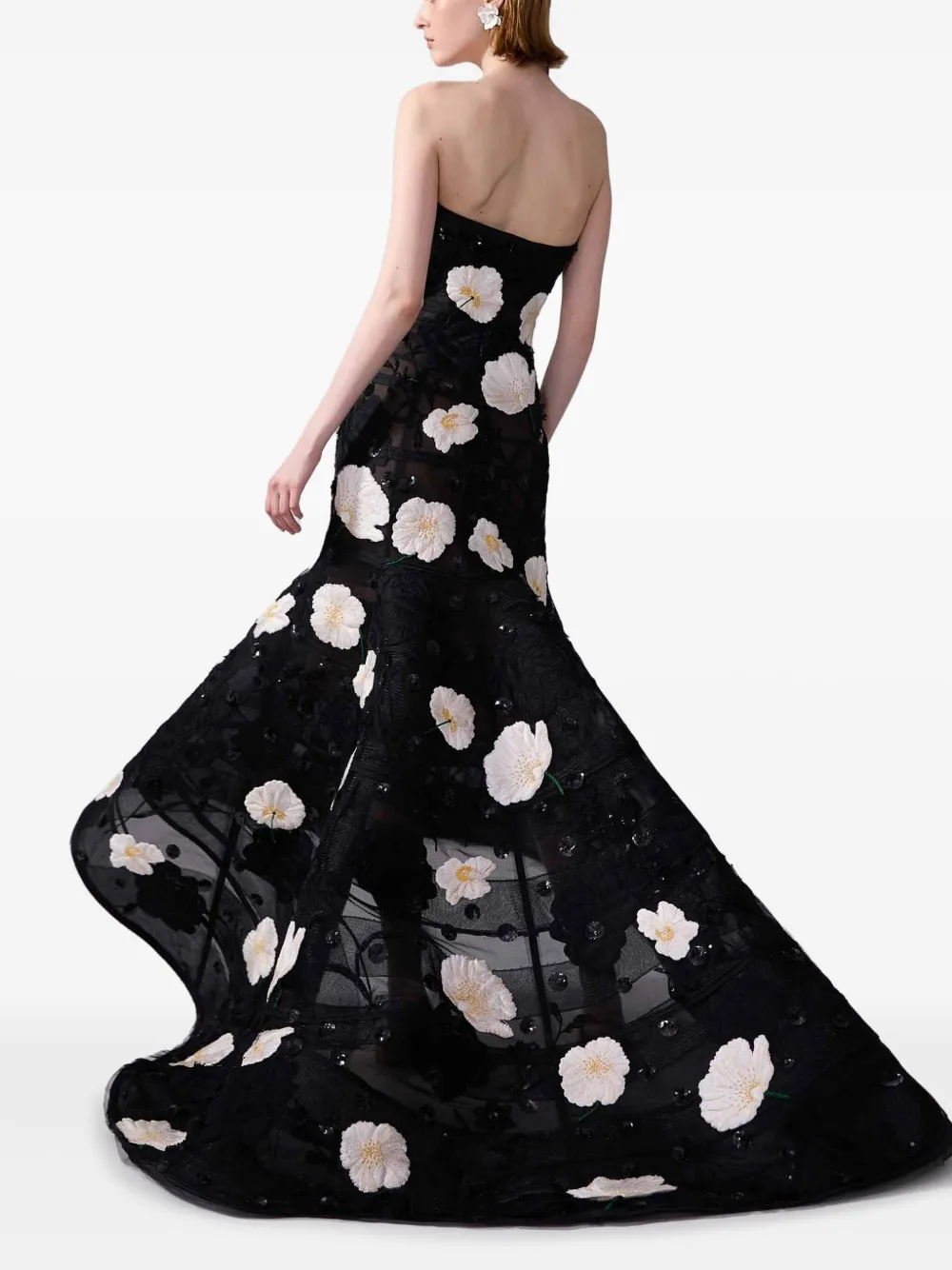 Carolina Herrera Trumpet avondjurk Zwart