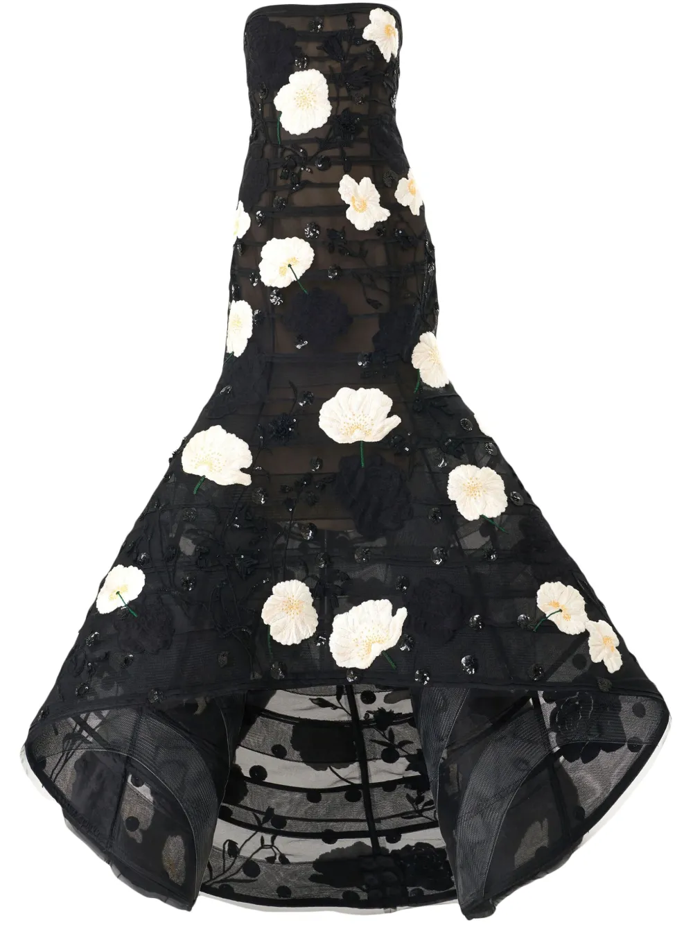 Carolina Herrera Trumpet avondjurk Zwart