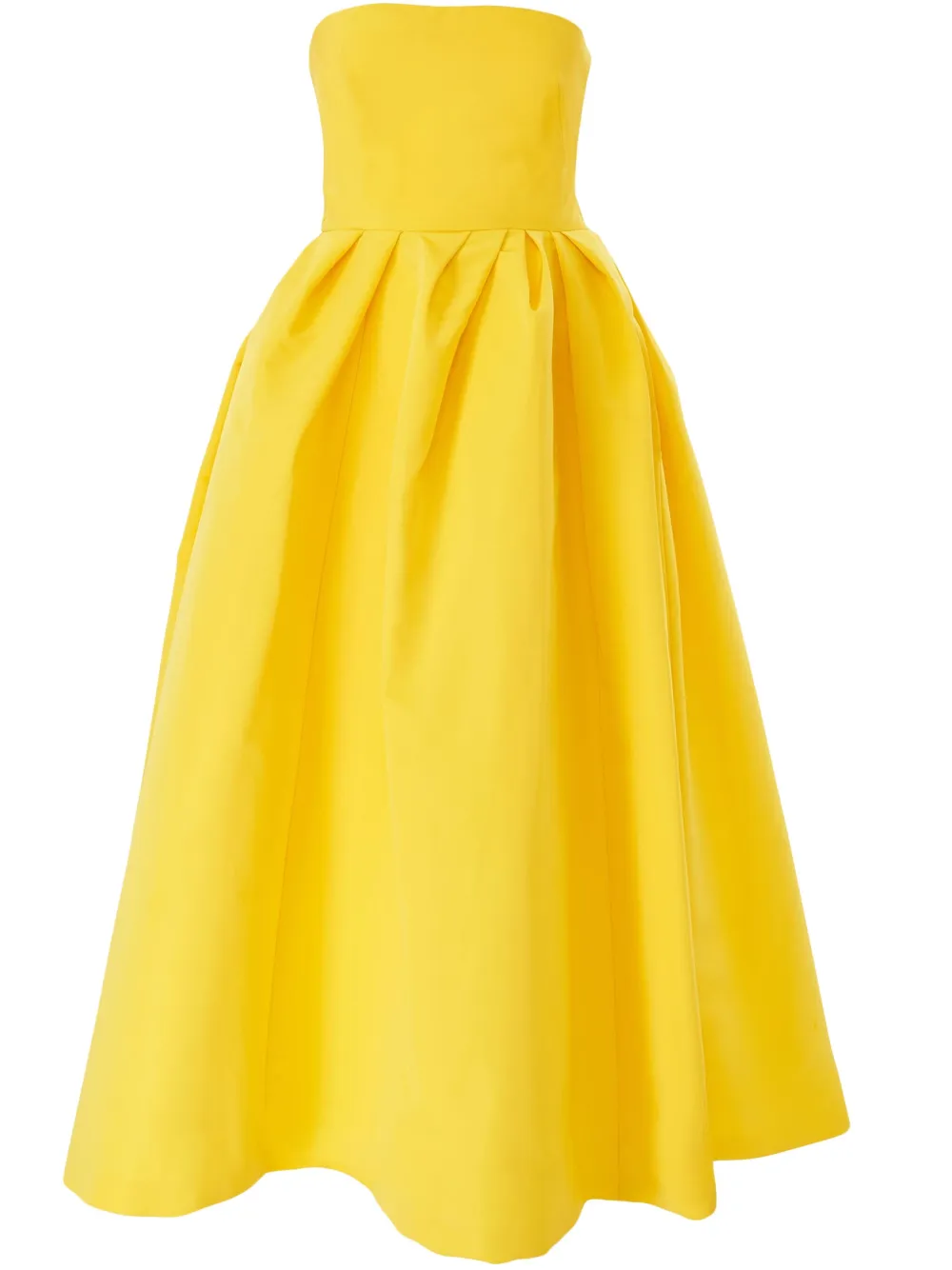 Carolina Herrera Strapless midi-jurk Geel