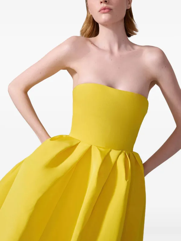 dress vestido strapless amarillo