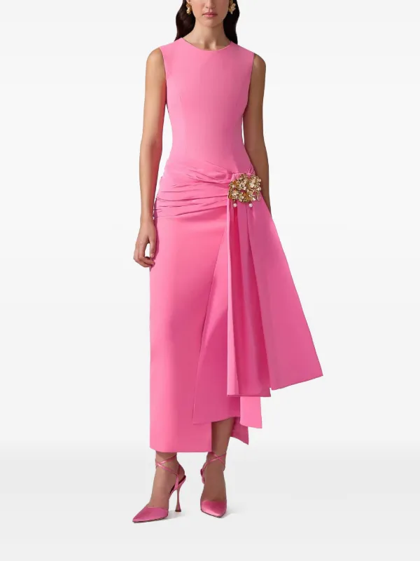 Carolina Herrera Asymmetric Sleeveless Dress Pink FARFETCH BH