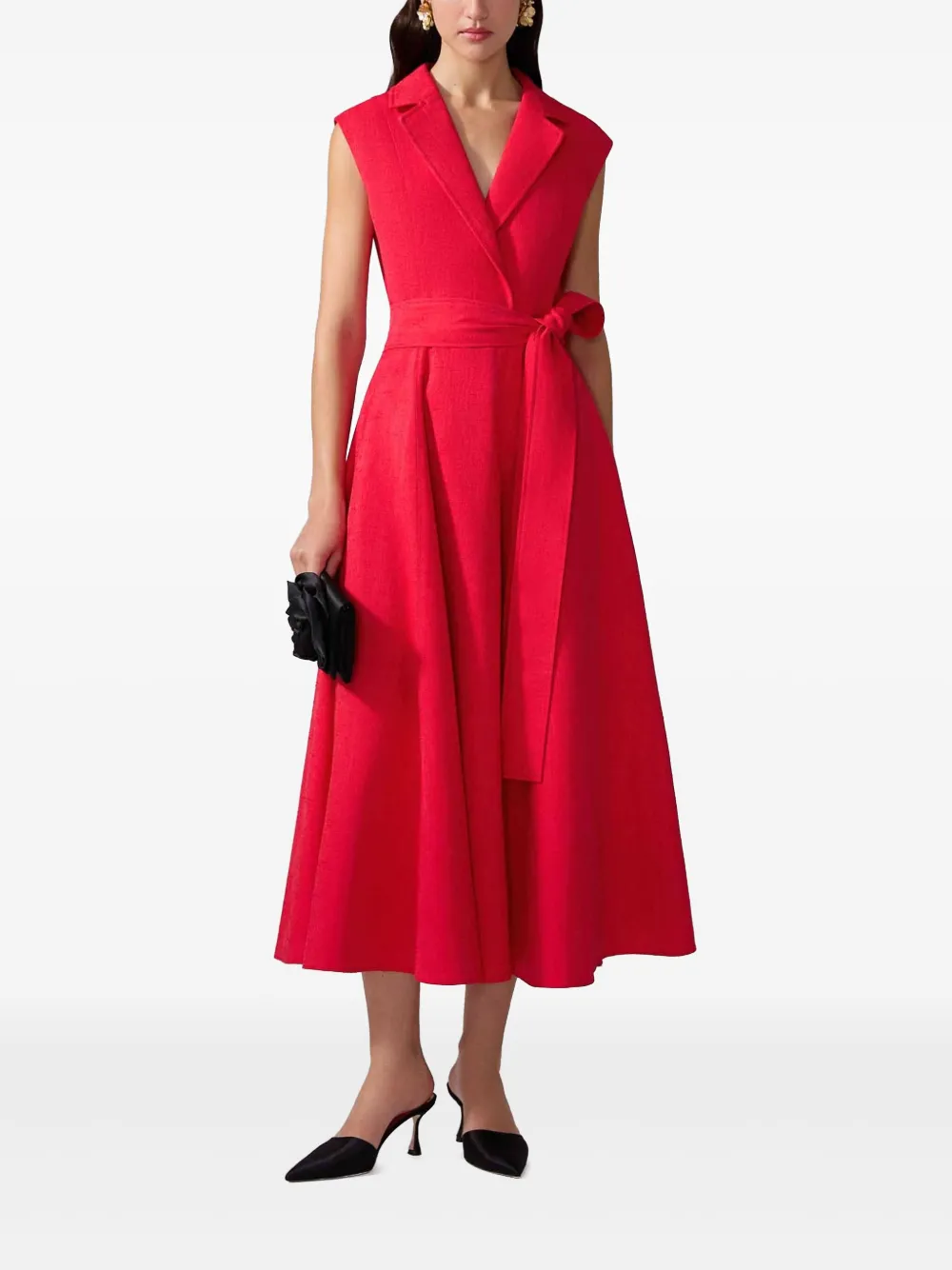 Carolina Herrera Mouwloze ceintuur trenchjurk - Rood