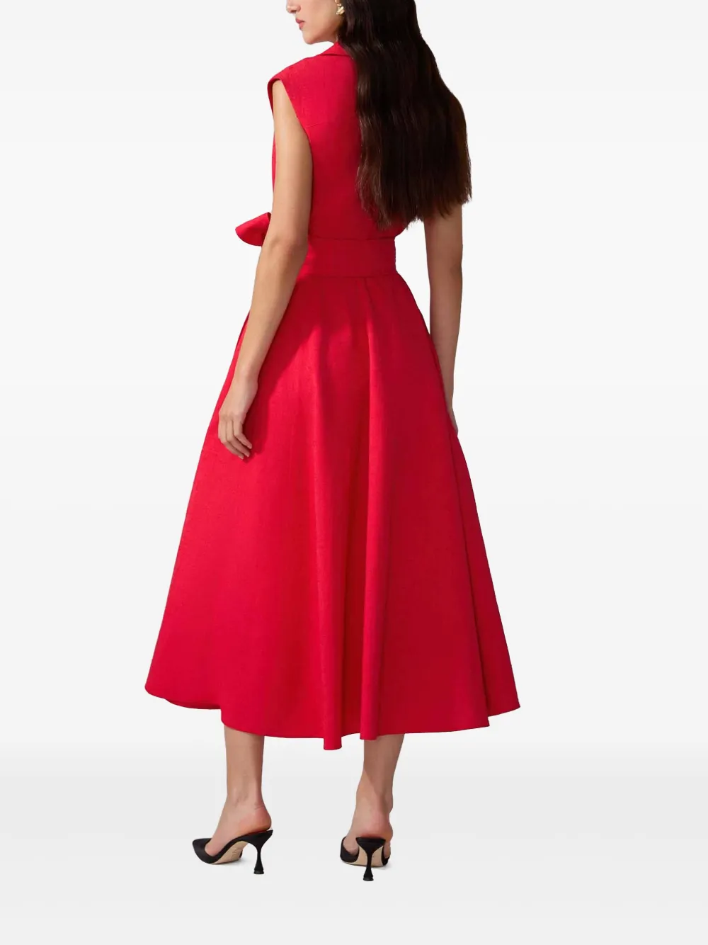 Carolina Herrera Mouwloze ceintuur trenchjurk Rood
