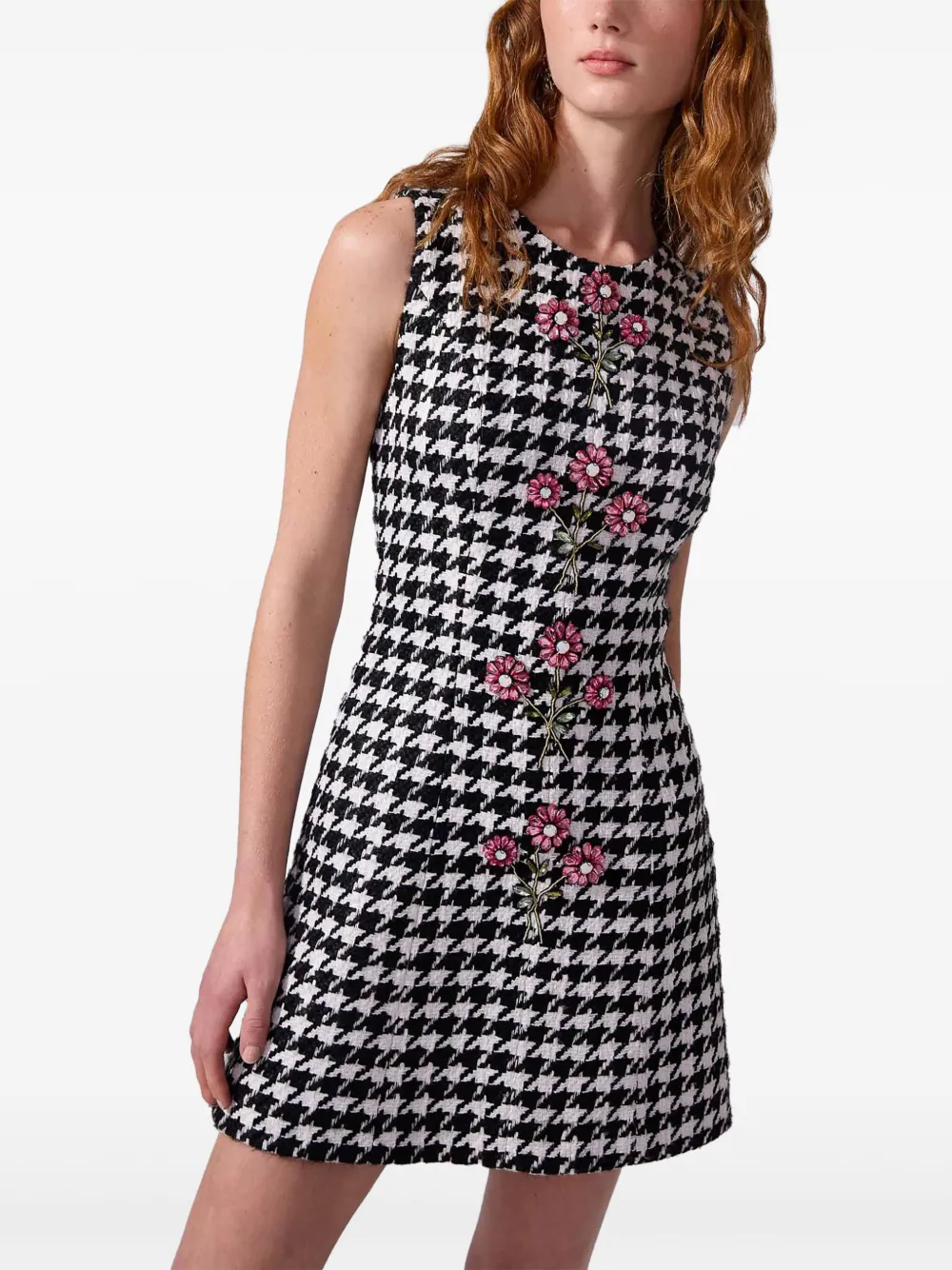 Carolina Herrera Jurk met pied-de-poule print Wit