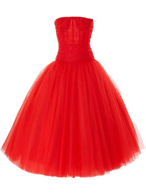 Carolina Herrera Trägerloses Tüllkleid