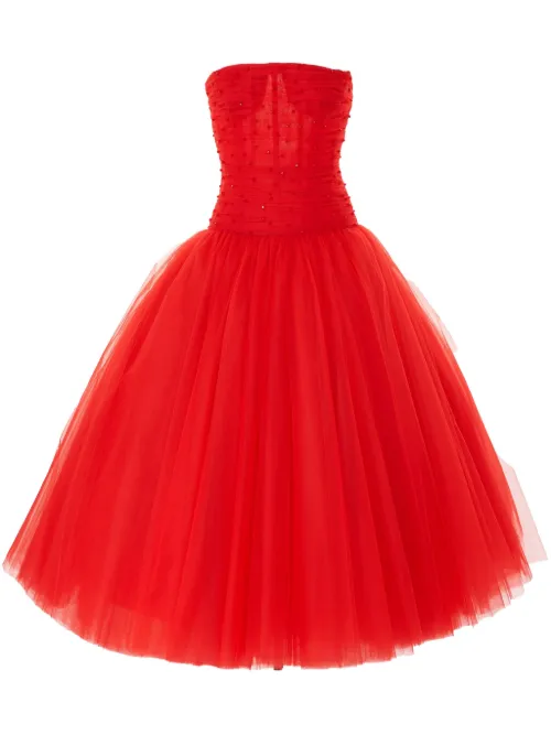 Robe-bustier en tulle - Carolina Herrera - Modalova