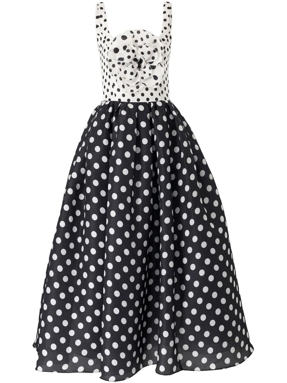 Carolina Herrera polka-dot midi dress Zwart