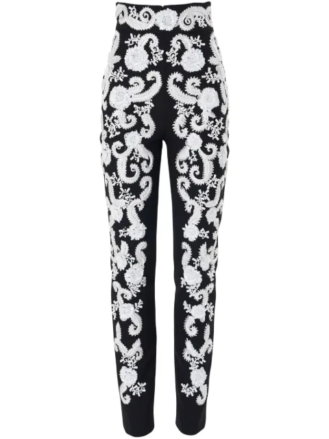 Carolina Herrera embroidered slim-fit trousers 
