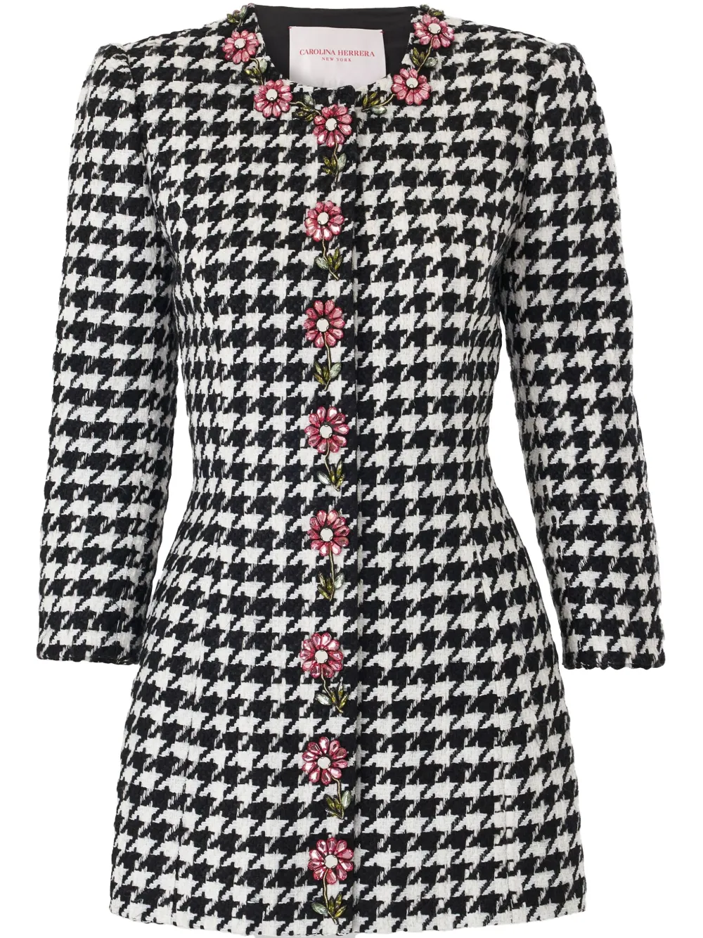 embroidered houndstooth jacket