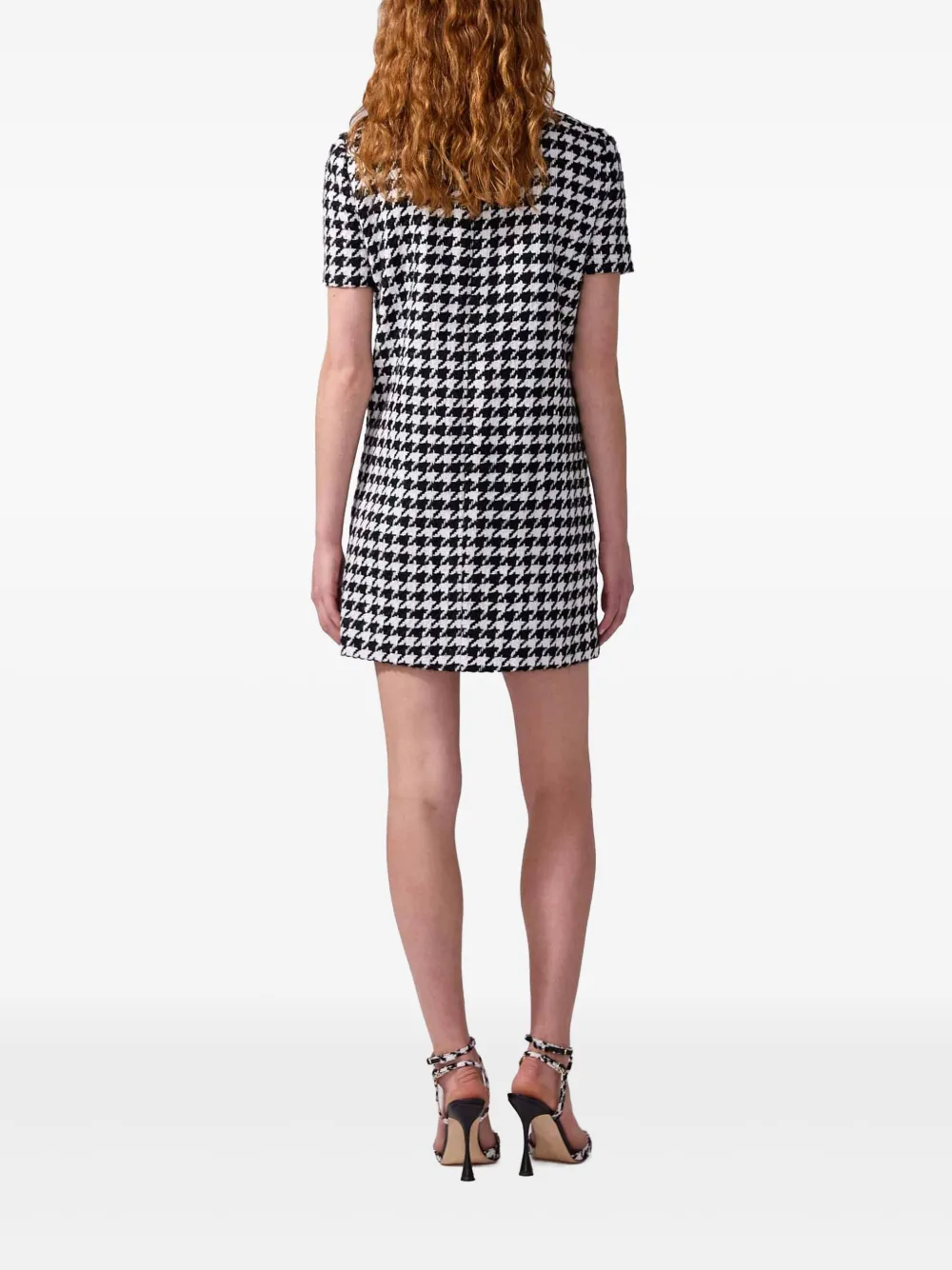 Carolina Herrera Mini-jurk met borduurwerk en pied-de-poule print Wit