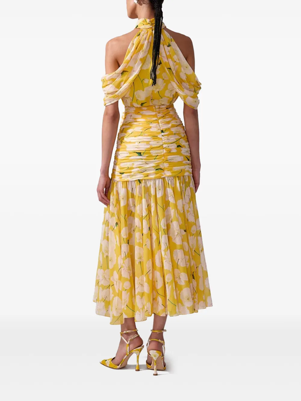 Carolina Herrera Chiffon rok met bloemenprint Wit