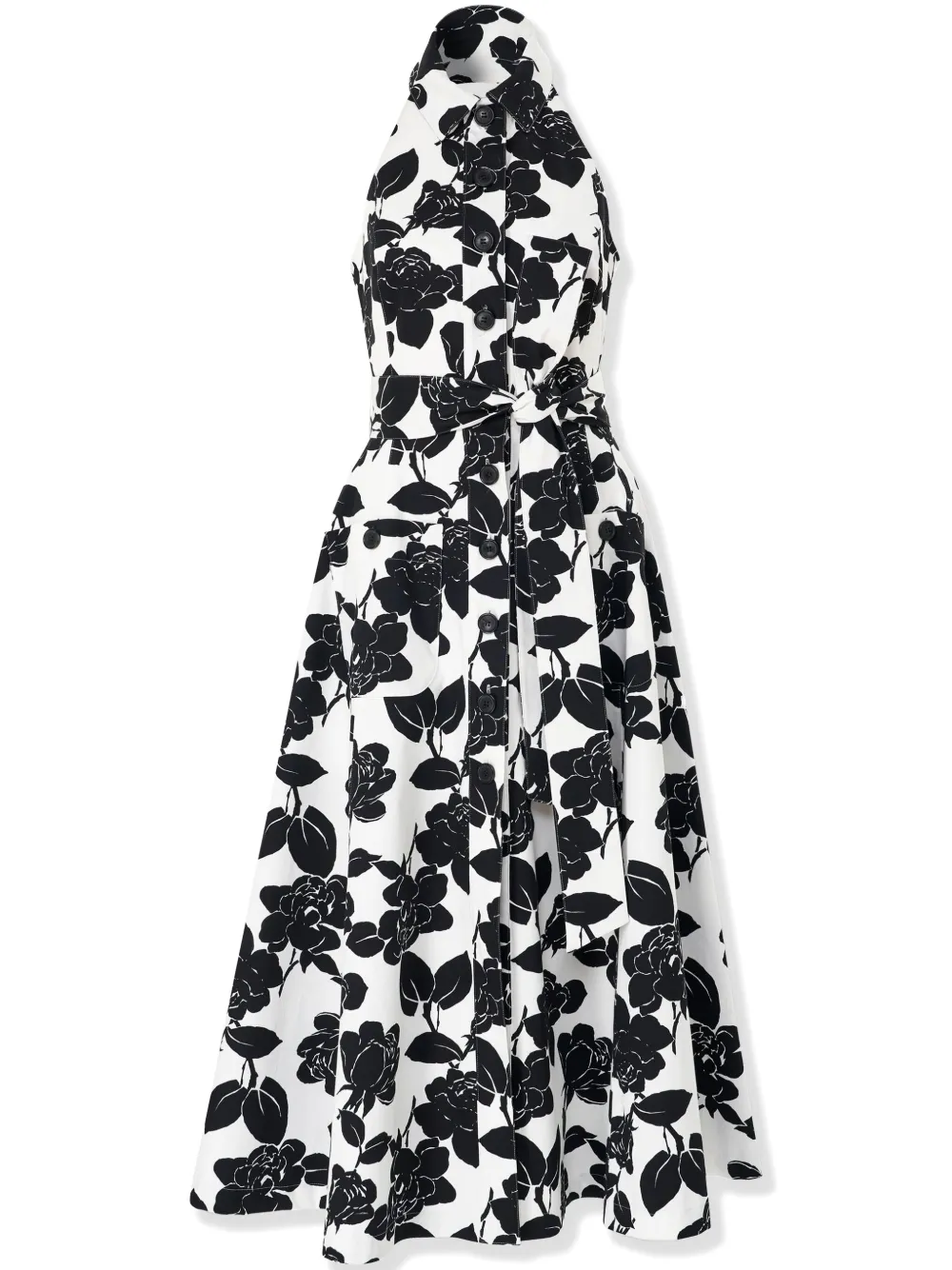 Carolina Herrera Midi-halterjurk met bloemenprint Wit