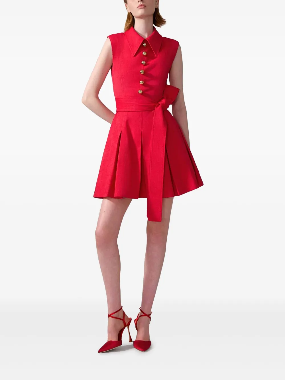 Carolina Herrera Mouwloze mini-jurk - Rood