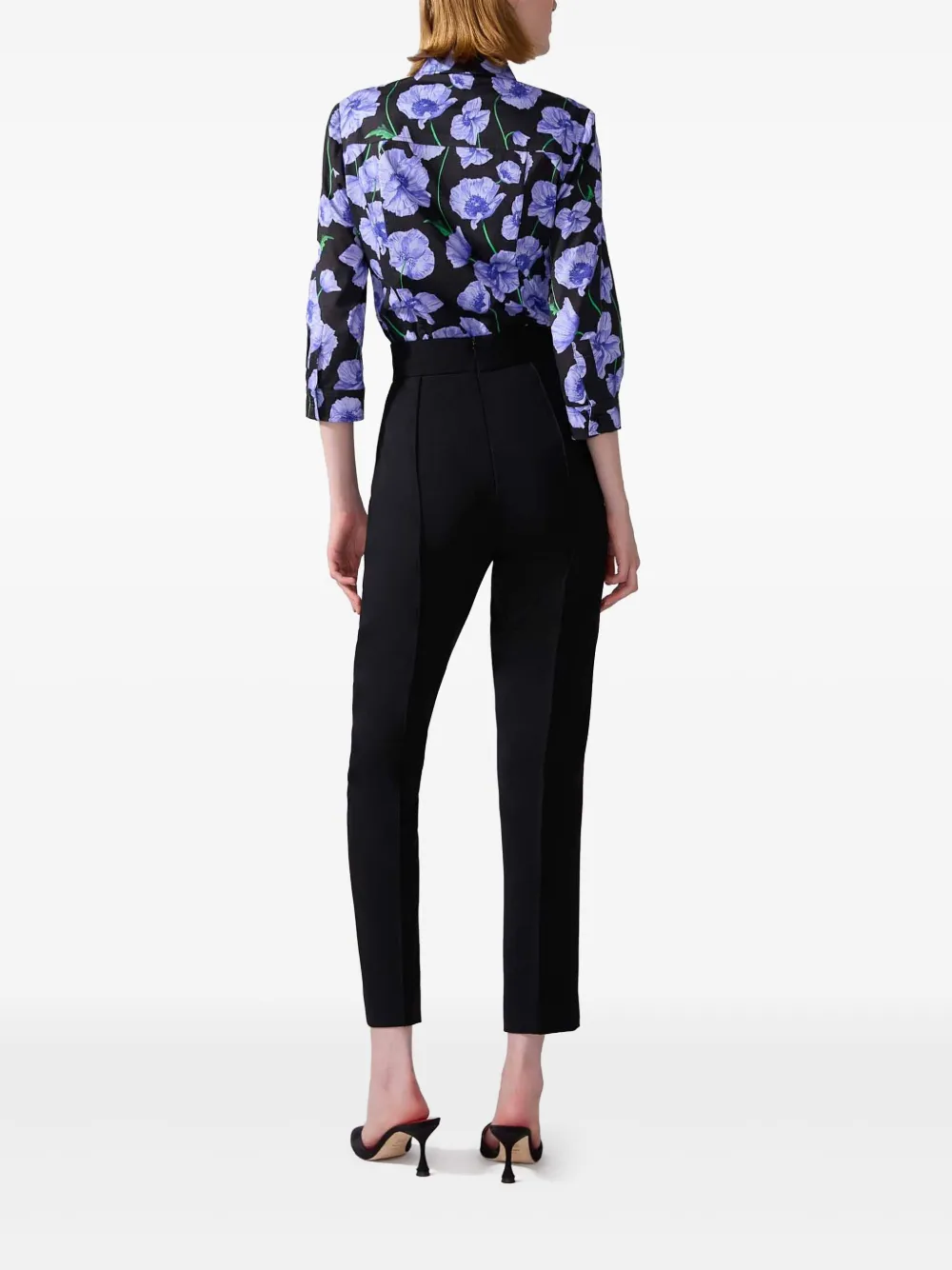 Carolina Herrera Blouse met bloemenprint Zwart